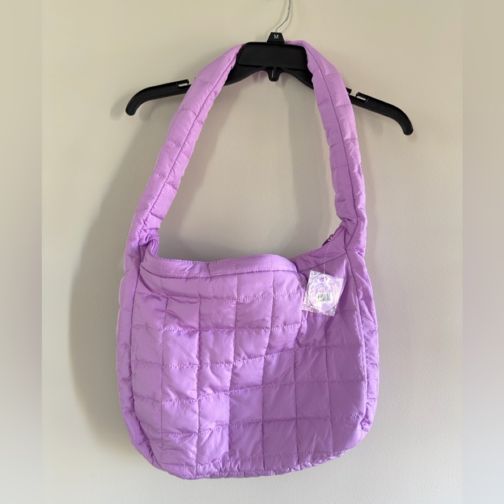 Lavender Quilted Shoulder Bag